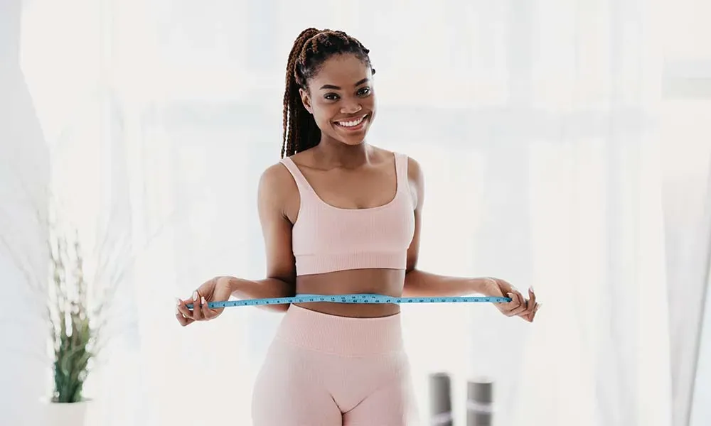 Model posing with BCA Machine